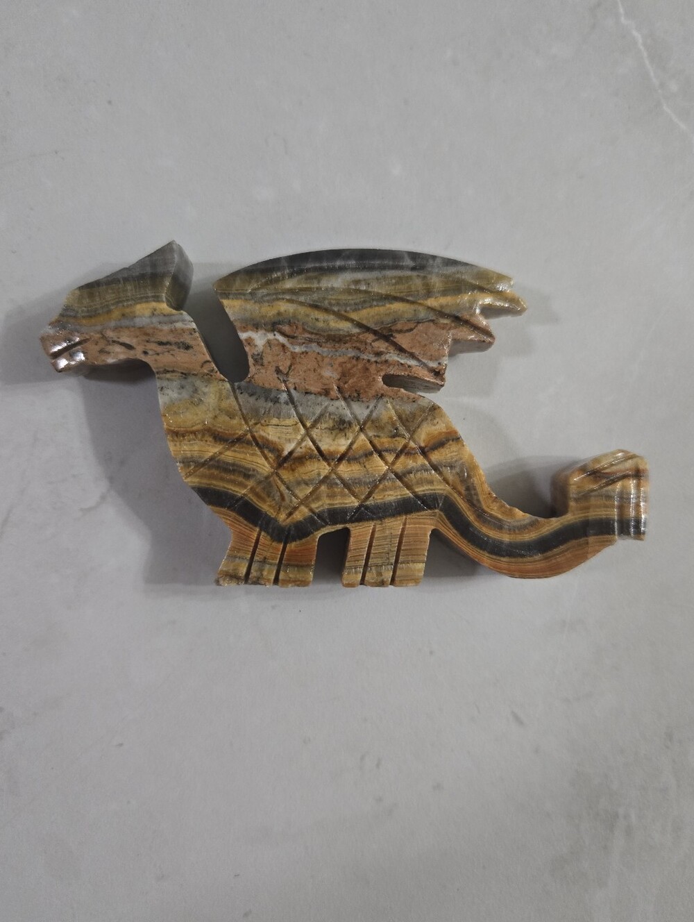 Bumblebee Jasper Carved Stone Dragon